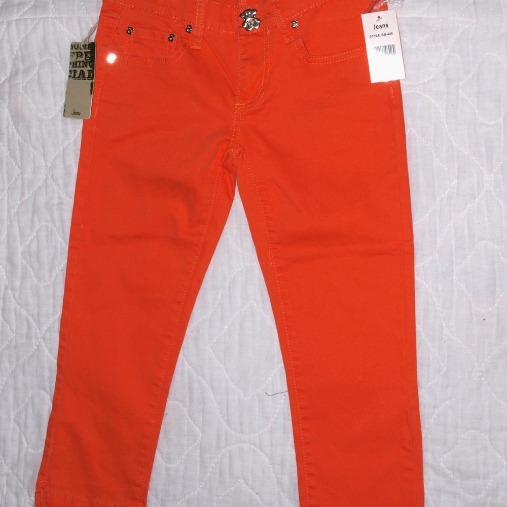 Jeans Size 5  Pumpkin Color  Crop Jeans